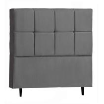 Cabeceira Para Cama Box Roma Solteiro 0,90cm Suede Cinza - FdECOR Cabeceira Para Cama Box Roma Solteiro 0,90cm Suede Cinza - FdECOR
