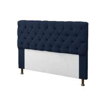 Cabeceira para Cama Box Solteiro 90cm Mirage c/ Capitonê Suede Azul Marinho - LM DECOR
