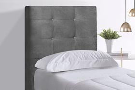 Cabeceira Para Cama Box Solteiro Alice Suede Cinza 90 Cm - Isis Estofados Cabeceira Para Cama Box Solteiro Alice Suede Cinza 90 Cm - Isis Estofados