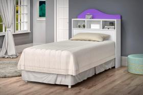 Cabeceira Para Cama Box Solteiro IRLA com Nichos Para Objetos de Decoração Cor Branco/Lilás Cabeceira Para Cama Box Solteiro IRLA com Nichos Para Objetos de Decoração Cor Branco/Lilás