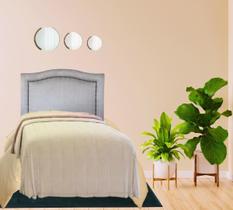 Cabeceira Para Cama Box Solteiro Línea Deluxe Em Linho Cinza