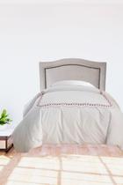 Cabeceira Para Cama Box Solteiro Línea Veludo Off White