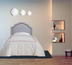 Cabeceira Para Cama Box Solteiro Provençal Com Tachas Cinza Cabeceira Para Cama Box Solteiro Provençal Com Tachas Cinza