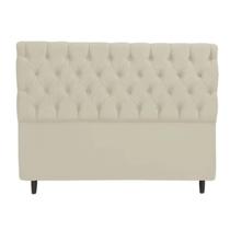 Cabeceira para Cama Box SRJ Suede Cor Bege Casal 140cm