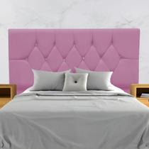 Cabeceira Para Cama Casal 140 Cm Brenda Com Frame Suede Rosa
