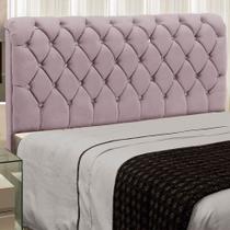 Cabeceira Para Cama Casal 140cm Fernanda Veludo Rosê