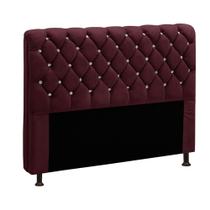 Cabeceira Para Cama Casal 140cm Fernanda Veludo Vinho