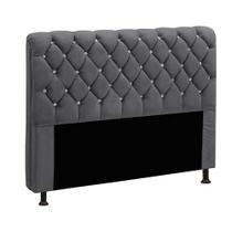 Cabeceira Para Cama Casal Box 140 Cm Fernanda Veludo Chumbo