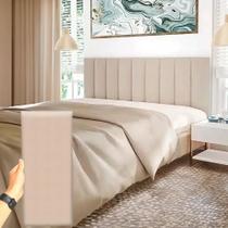Cabeceira Para Cama Casal Box Modular Estofada Adesiva Bege