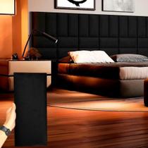 Cabeceira Para Cama Casal Box Modular Estofada Adesiva Preto