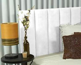 Cabeceira para Cama Casal Estofada Box Madri 1.40m Eco Couro Branca Cabeceira para Cama Casal Estofada Box Madri 1.40m Eco Couro Branca