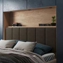 Cabeceira para cama casal FL 1,40 marrom - click Cabeceira para cama casal FL 1,40 marrom - click