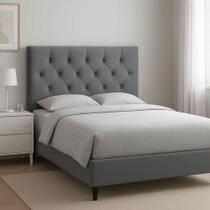 Cabeceira Para Cama Casal Queen 160 Cm Dante E Frame Suede Cinza Cabeceira Para Cama Casal Queen 160 Cm Dante E Frame Suede Cinza