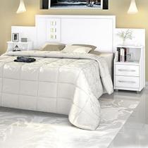 Cabeceira Para Cama Casal/queen/king Com Criados Flórida Branco - Vitamov Cabeceira Para Cama Casal/queen/king Com Criados Flórida Branco - Vitamov