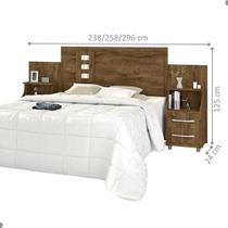 Cabeceira Para Cama Casal/queen/king Com Criados Flórida Malbec - Vitamov Cabeceira Para Cama Casal/queen/king Com Criados Flórida Malbec - Vitamov