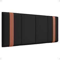 Cabeceira Para Cama de Casal 1,40cm material sintético Estofada Parise - JM3 Móveis