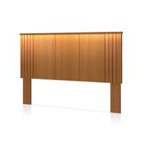 Cabeceira para Cama de Casal com Led Duo Marrom Freijó Cabeceira para Cama de Casal com Led Duo Marrom Freijó