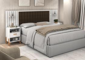 Cabeceira Para Cama de Casal Onix com Criado e 2 Gavetas Cabeceira Para Cama de Casal Onix com Criado e 2 Gavetas