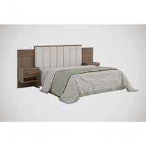 Cabeceira Para Cama De Casal Ripada Irís Estofada Com 2 Mesas De Cabeceira D Doro cor disponível Castanho/ripado Cabeceira Para Cama De Casal Ripada Irís Estofada Com 2 Mesas De Cabeceira D Doro cor disponível Castanho/ripado