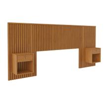 Cabeceira Para Cama de Casal Sonhar Ripada C/ Duas Mesas de Cabeceira JCM