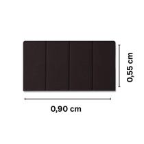 Cabeceira Para Cama de Solteiro 090 x 055cm Cor Marrom Modelo Dubai Estofada Almofadada Modelo Painel Cabeceira Para Cama de Solteiro 090 x 055cm Cor Marrom Modelo Dubai Estofada Almofadada Modelo Painel