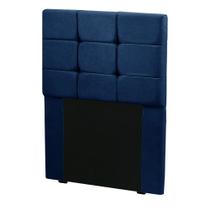 Cabeceira Para Cama De Solteiro 90cm Julia Veludo Azul