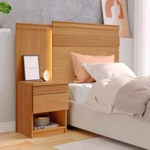 Cabeceira para Cama de Solteiro com Mesa de Cabeceira 100% MDF Granada Marrom Cabeceira para Cama de Solteiro com Mesa de Cabeceira 100% MDF Granada Marrom