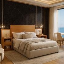 Cabeceira Para Cama Queen Dinamarca com Criado Box Casal e Queen Até 160cm Cabeceira Para Cama Queen Dinamarca com Criado Box Casal e Queen Até 160cm