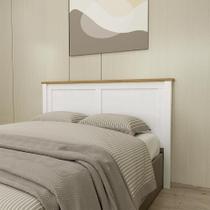 Cabeceira para Cama Queen Size Madeira Maciça Osiris Branco/Freijó - G74 - Gran Belo