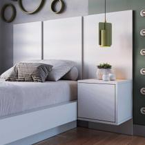 Cabeceira para Cama Solteiro 122cm e Mesa Cabeceira Suspensa