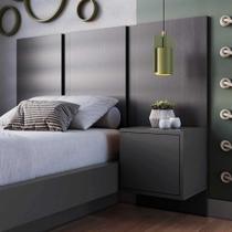 Cabeceira para Cama Solteiro 122cm e Mesa Cabeceira Suspensa