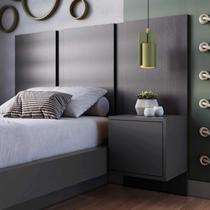 Cabeceira para Cama Solteiro 122cm e Mesa Cabeceira Suspensa