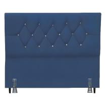 Cabeceira Para Cama Solteiro 90 Cm Celina Com Frame Suede Azul Marinho Cabeceira Para Cama Solteiro 90 Cm Celina Com Frame Suede Azul Marinho