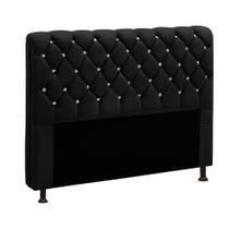 Cabeceira Para Cama Solteiro 90cm Fernanda Veludo Preto
