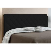 Cabeceira Paris Cama Box Queen 160 Cm Suede Amassado Preto