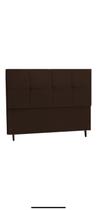 Cabeceira Paris Estofada Com Botão de Strass para Cama Box Solteiro 94Cm Marrom - JBE Móveis