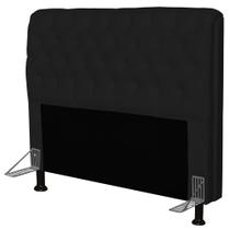 Cabeceira Paris Para Cama Box Casal 140 cm Paris material sintético Preto- JS Móveis