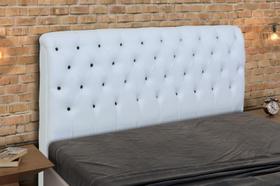 Cabeceira Paris Para Cama Box Casal Laminado Branco/Preto Cabeceira Paris Para Cama Box Casal Laminado Branco/Preto