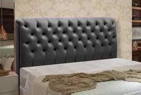 Cabeceira Paris Para Cama Box Quenn Laminado Preto - JS Cabeceira Paris Para Cama Box Quenn Laminado Preto - JS