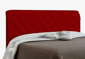 Cabeceira Paris Para Cama Box Quenn Vermelho Suede Amassado Cabeceira Paris Para Cama Box Quenn Vermelho Suede Amassado