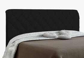 Cabeceira Paris Para Cama Box Solteiro Preto Suede Amassado