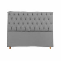 Cabeceira Paris Slim Cama Box Solteiro 90 CM Suede Cinza