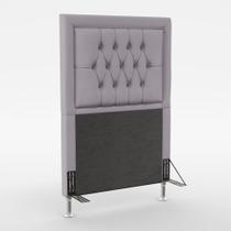 Cabeceira Pegasus 90 Modulada Estofada N-023 Veludo Cinza Claro Aradecor