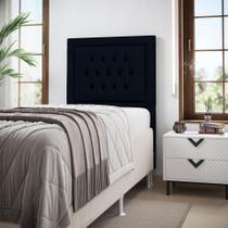 Cabeceira Pegasus 90 Modulada Estofada N-025 Veludo Azul Marinho Aradecor