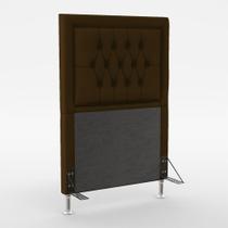 Cabeceira Pegasus 90 Modulada Estofada N-027 Veludo Marrom Chocolate Aradecor