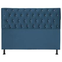 Cabeceira Pérola 100Cm Cama Box Solteiro Suede Azul Royal