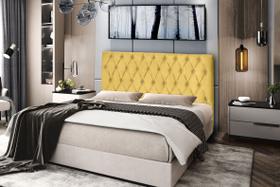 Cabeceira Pérola 160Cm Para Cama Box Queen Suede Amarelo