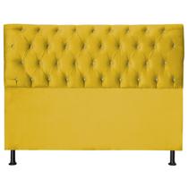 Cabeceira Pérola 160Cm Para Cama Box Queen Suede Amarelo