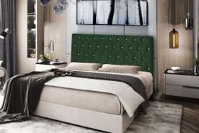 Cabeceira Pérola 195Cm Para Cama Box King Suede Verde Militar