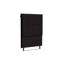 Cabeceira Piave Veluto Preto Solteiro (8x90x120) - Ortobom